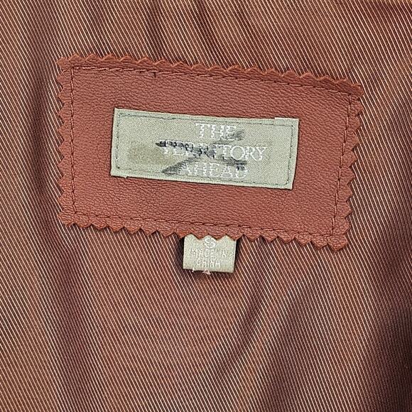 The Territory Ahead Vintage Brown Genuine Leather Zip Up Retro Biker Jacket S - Picture 5 of 10